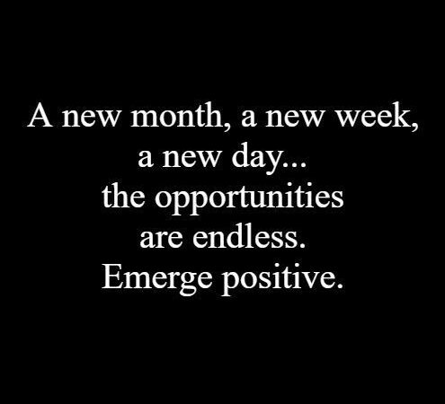 New Month, New objectives, New Possibilities.