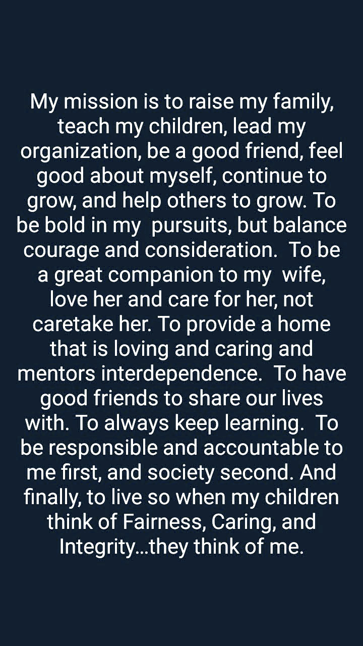 Responsibility, Accountability and Growth: More than a Personal Mission